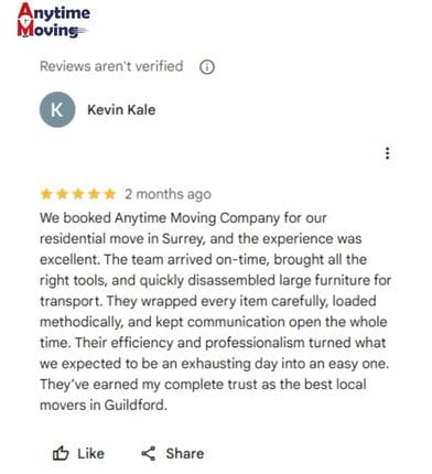 Customer’s Review for moving in the winter tips